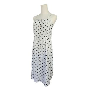 & Other Stories White Midi Dress with Black Polka Dots